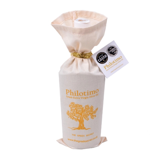 Luxurious Gift Canvas Pouch with Premium Extra Virgin Olive Oil 500ml - Philotimo