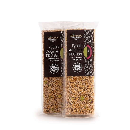 Fystiki Aeginas PDO Bar with Sesame - Sugar-Free, Healthy Snack